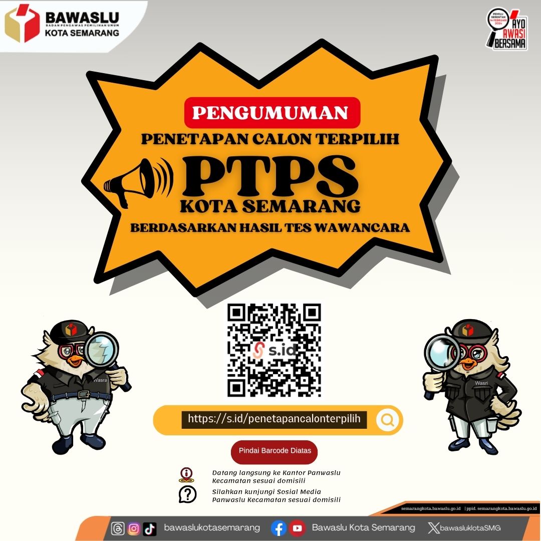 Pengumuman Penetapan Calon Terpilih PTPS Kota Semarang