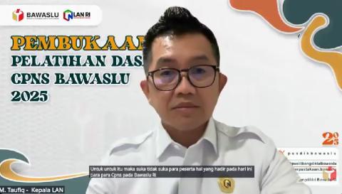 Kepala LAN, Muhammad Taufiq berikan sambutan kepada CPNS