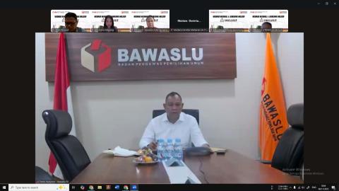 Anggota Bawaslu RI Totok Hariyono hadir secara daring sebagai Keynote Speaker