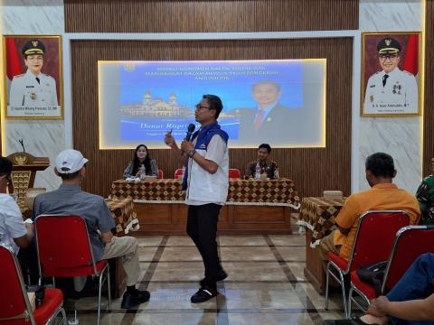 Danur Rispriyanto, Sekretaris DPC Partai Demokrat Kota Semarang saat menyampaikan materinya