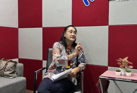 Anggota Bawaslu Kota Semarang, V. Silvania Susanti menjadi bintang tamu dalam talk show UP Corner